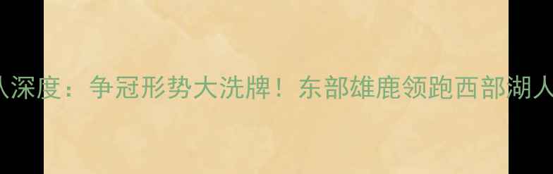 图片 NBA常规赛30队深度：争冠形势大洗牌！东部雄鹿领跑西部湖人紧咬金州勇士