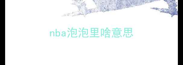 图片 nba泡泡里啥意思