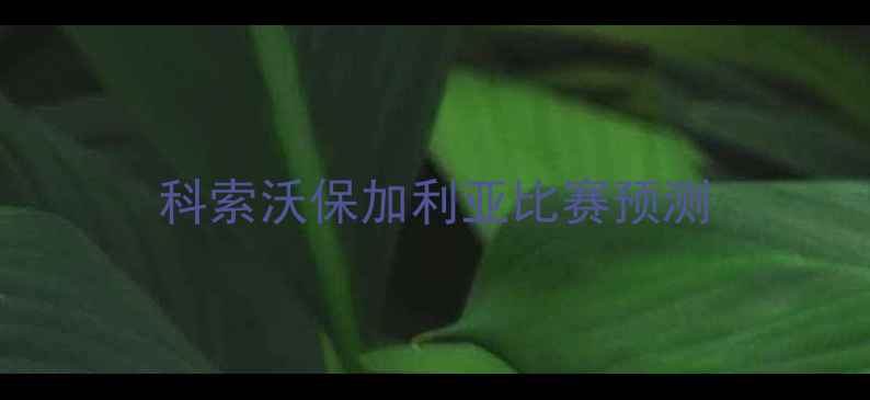 图片 科索沃保加利亚比赛预测