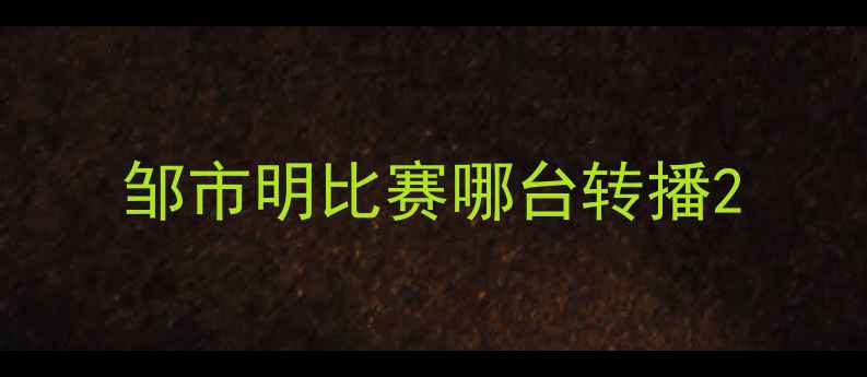 图片 邹市明比赛哪台转播2